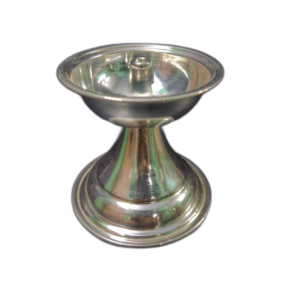 Sterling Silver Jothi Diya also known as Sterling Silver Jothi is a Sterling Silver Lamp of 92.5% Purity partially machined and handcrafted to perfection by Chennai Silver Smith.