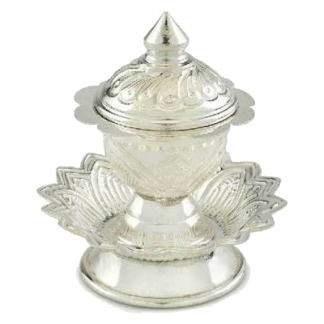 Sterling Silver Lotus Kunguma Chimizh also known as Sterling Silver Lotus Chimizh is a Sterling Silver Lamp of 92.5% Purity partially machined and handcrafted to perfection by Chennai Silver Smith.